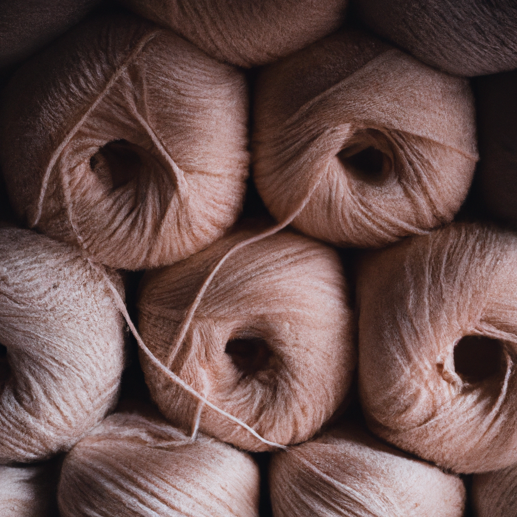 Atelier minimaliste avec pelotes de laine et jouets tricotés — ambiance douce et soignée